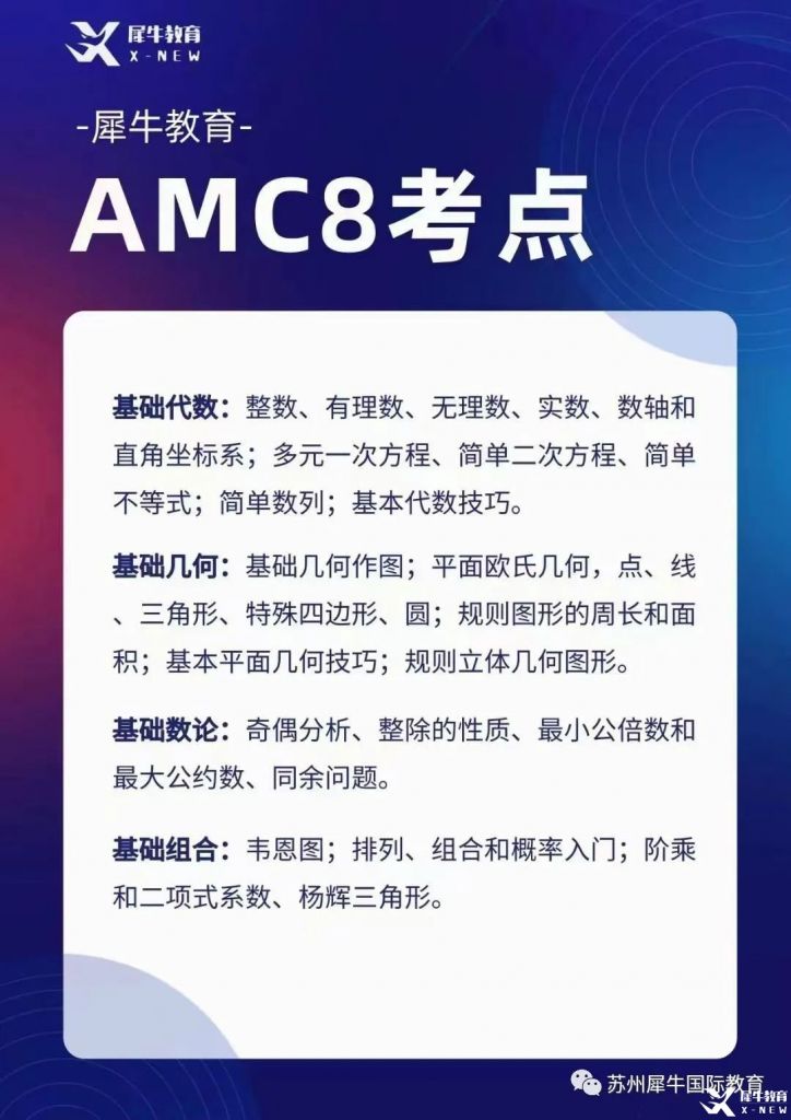 AMC8考什么？考試知識點匯總，附AMC8輔導課程~